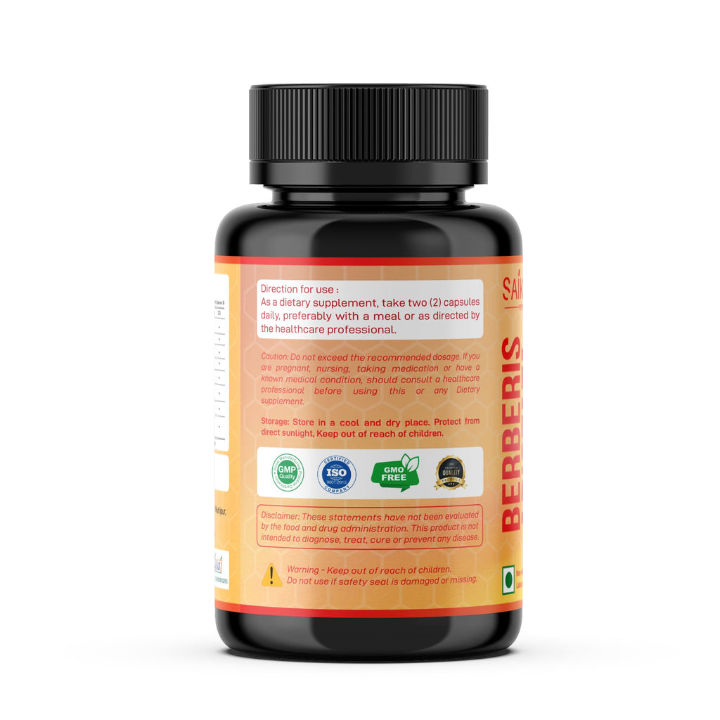 Berberine HCL Extract 1300mg with Milk Thistle, Ceylon Cinnamon, Gymnema Sylvestre & Turmeric - 60 Capsules